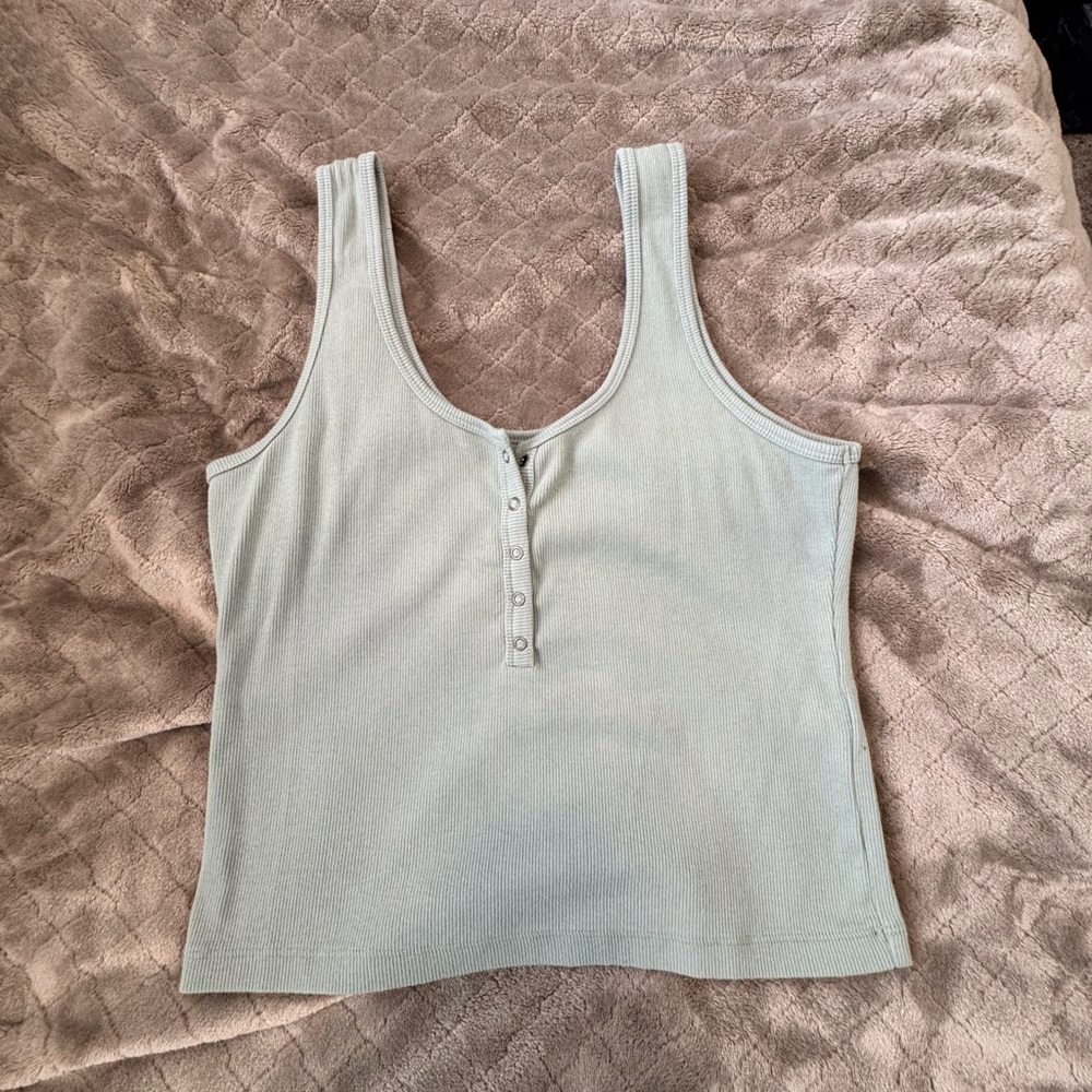 Abercrombie & Fitch Women's Soft A&F Ribbed
Henley Tank Top